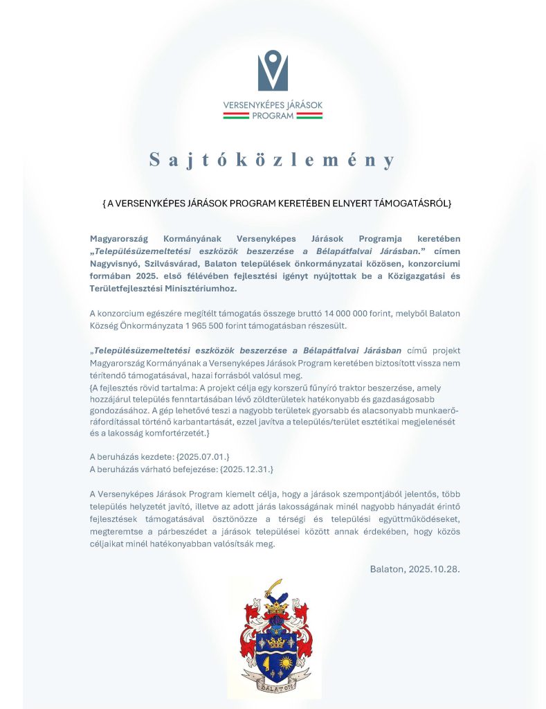 VJP_közlemény településüzemeltetési eszközök